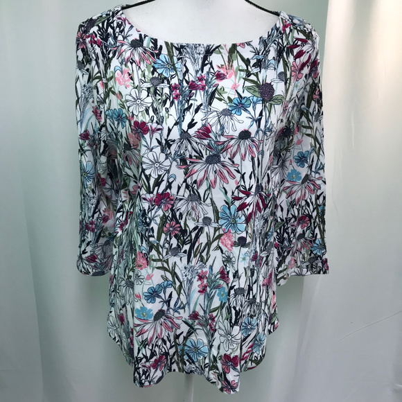 Charter Club Tops - Charter Club Multicolored Floral Cotton Top NWT